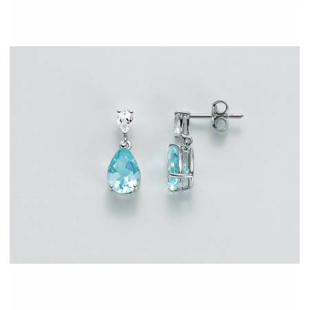 ORECCHINI MILUNA TOPAZIO In Oro Bianco 18 KT 750%/1000 ERD2305 - 1