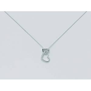 COLLANA MILUNA CUORI In Oro Bianco 9 KT 375%/1000 E DIAMANTI CLD2881X - 1