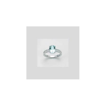 ANELLO MILUNA ACQUAMARINA E DIAMANTI Oro Bianco 18 KT 750%/1000 LID3371 - 1