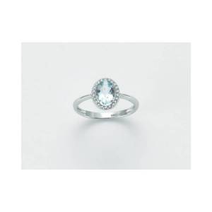 ANELLO MILUNA ACQUAMARINA E DIAMANTI Oro Bianco 18 KT 750%/1000 LID3293 - 1