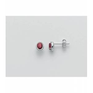 ORECCHINI MILUNA RUBINO E DIAMANTI In Oro Bianco 18 KT 750%/1000 ERD2395 - 1