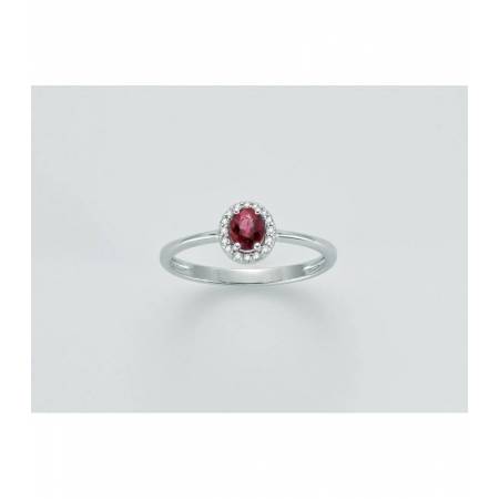 ANELLO MILUNA RUBINO E DIAMANTI In Oro Bianco 18 KT 750%/1000 LID3273 - 1
