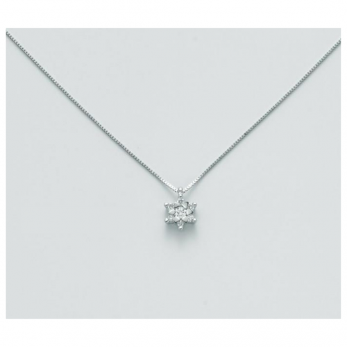 COLLANA MILUNA PUNTO LUCE In Oro Bianco 18 KT 750%/1000 E DIAMANTI CLD4114 - 1