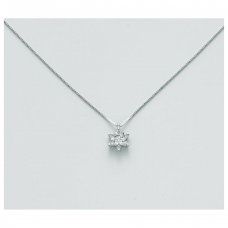 COLLANA MILUNA PUNTO LUCE In Oro Bianco 18 KT 750%/1000 E DIAMANTI CLD4114 - 1