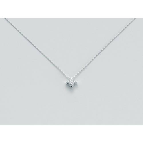 COLLANA MILUNA PUNTO LUCE In Oro Bianco 18 KT 750%/1000 E DIAMANTE CLD2937_004 - 1