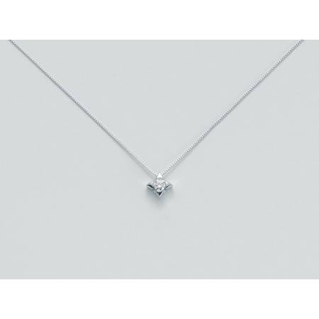 COLLANA MILUNA PUNTO LUCE In Oro Bianco 18 KT 750%/1000 E DIAMANTE CLD2937_010S - 1