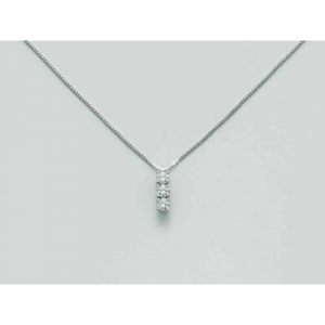 COLLANA MILUNA PUNTO LUCE TRILOGY In Oro Bianco 18 KT 750%/1000 E DIAMANTI CLD4137 - 1
