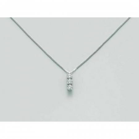 COLLANA MILUNA PUNTO LUCE TRILOGY In Oro Bianco 18 KT 750%/1000 E DIAMANTI CLD4137 - 1