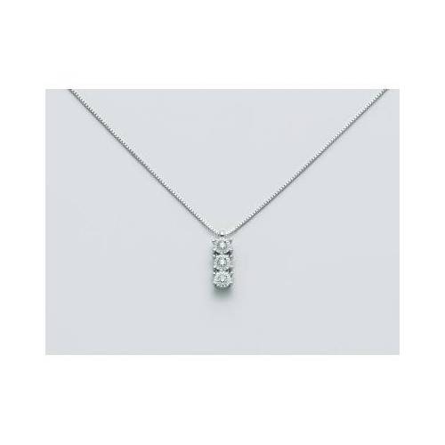 COLLANA MILUNA PUNTO LUCE TRILOGY In Oro Bianco 18 KT 750%/1000 E DIAMANTI CLD4146 - 1