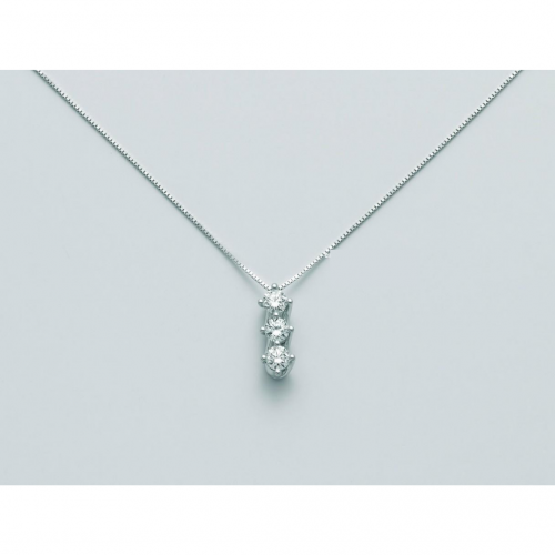 COLLANA MILUNA PUNTO LUCE TRILOGY In Oro Bianco 18 KT 750%/1000 E DIAMANTI CLD4144-039G7 - 1