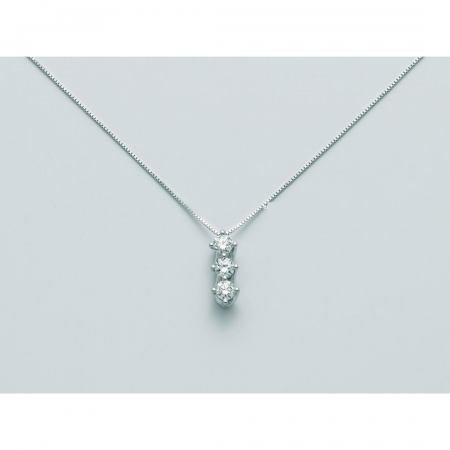 COLLANA MILUNA PUNTO LUCE TRILOGY In Oro Bianco 18 KT 750%/1000 E DIAMANTI CLD4144-039G7 - 1