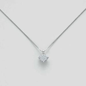 COLLANA MILUNA PUNTO LUCE In Oro Bianco 18 KT 750%/1000 E DIAMANTI CLD4105 - 1