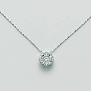 COLLANA MILUNA PUNTO LUCE In Oro Bianco 18 KT 750%/1000 E DIAMANTI CLD4182 - 1