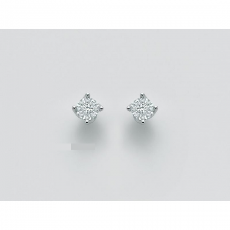 ORECCHINI MILUNA PUNTO LUCE In Oro Bianco 18 KT 750%/1000 E DIAMANTI ERD2403 - 1