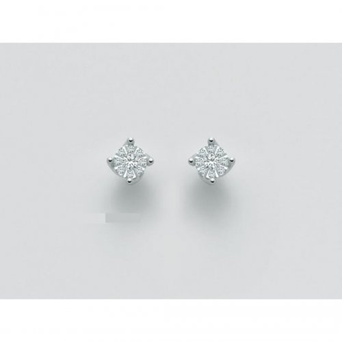 ORECCHINI MILUNA PUNTO LUCE In Oro Bianco 18 KT 750%/1000 E DIAMANTI ERD2404 - 1