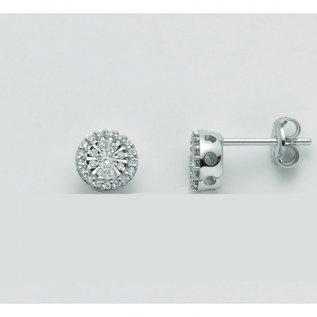 ORECCHINI MILUNA PUNTO LUCE In Oro Bianco 18 KT 750%/1000 E DIAMANTI ERD2460 - 1
