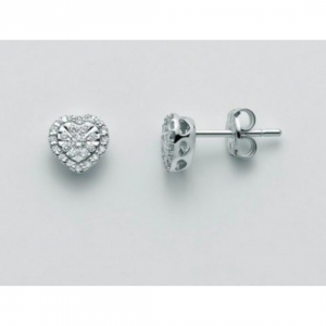 ORECCHINI MILUNA PUNTO LUCE Cuore In Oro Bianco 18 KT 750%/1000 E DIAMANTI ERD2479 - 1