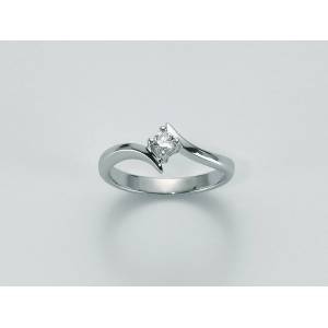 ANELLO MILUNA SOLITARIO Con DIAMANTE In Oro Bianco 18 KT 750%/1000 LID1588-D4 - 1