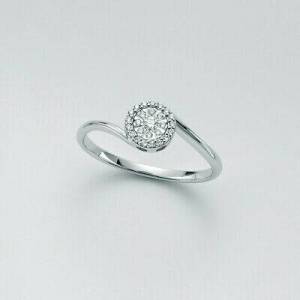 ANELLO MILUNA SOLITARIO Con DIAMANTI In Oro Bianco 18 KT 750%/1000 LID3378 - 1