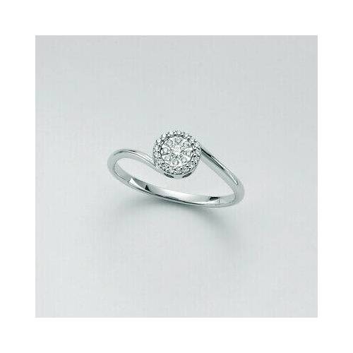 ANELLO MILUNA SOLITARIO Con DIAMANTI In Oro Bianco 18 KT 750%/1000 LID3378 - 1