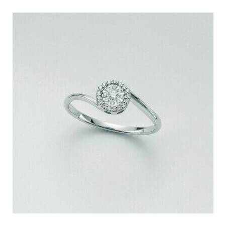ANELLO MILUNA SOLITARIO Con DIAMANTI In Oro Bianco 18 KT 750%/1000 LID3378 - 1