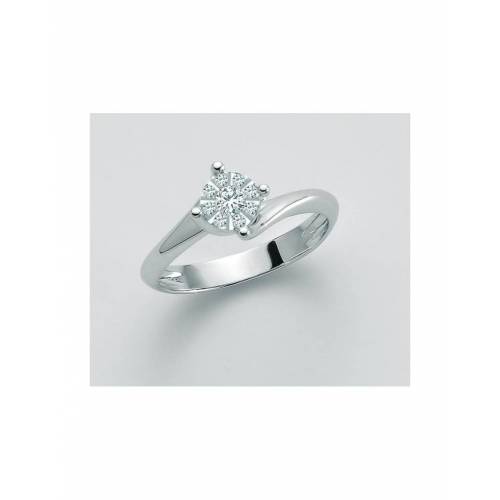 ANELLO MILUNA SOLITARIO Con DIAMANTI In Oro Bianco 18 KT 750%/1000 LID3282 - 1