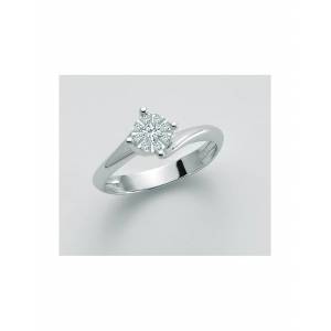 ANELLO MILUNA SOLITARIO Con DIAMANTI In Oro Bianco 18 KT 750%/1000 LID3281 - 1