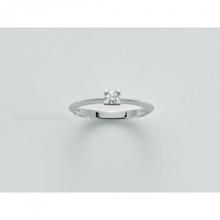 ANELLO MILUNA SOLITARIO Con DIAMANTE In Oro Bianco 18 KT 750%/1000 LID3265-018G7 - 1