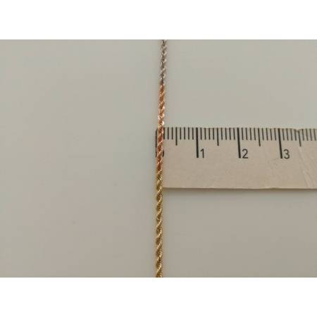 COLLANA In ORO GIALLO BIANCO ROSSO Donna Oro 18 KT 750% Modello CORDA Collier - 3