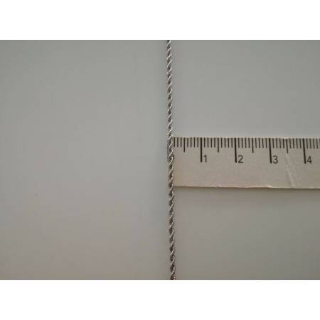 COLLANA ORO BIANCO 18 Kt 750% Donna Maglia Modello CORDA Laser COLLIER Girocollo - 3