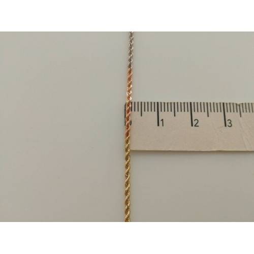 COLLANA Donna ORO GIALLO BIANCO ROSSO 18 KT 750% Modello CORDA Collier Girocollo - 3