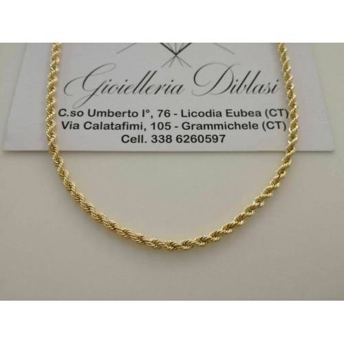 COLLANA IN ORO GIALLO MODELLO CORDA (LASER) oro 18 KARATI 750% - 1