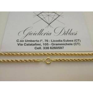 COLLANA IN ORO GIALLO MODELLO CORDA (LASER) oro 18 KARATI 750% - 1 2
