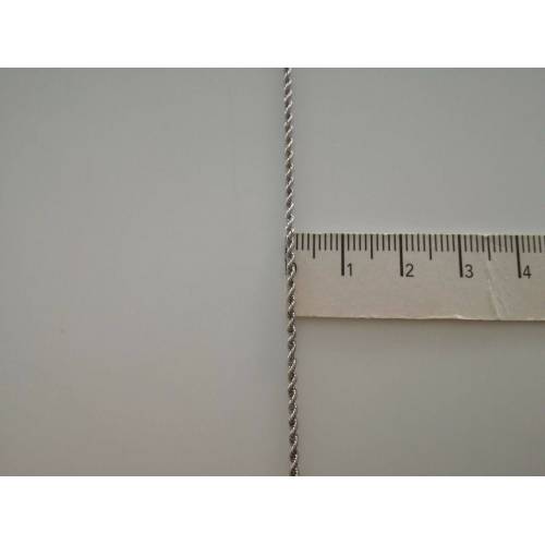 COLLANA ORO BIANCO 18 Kt 750% Donna Maglia Modello CORDA Laser COLLIER Girocollo - 3