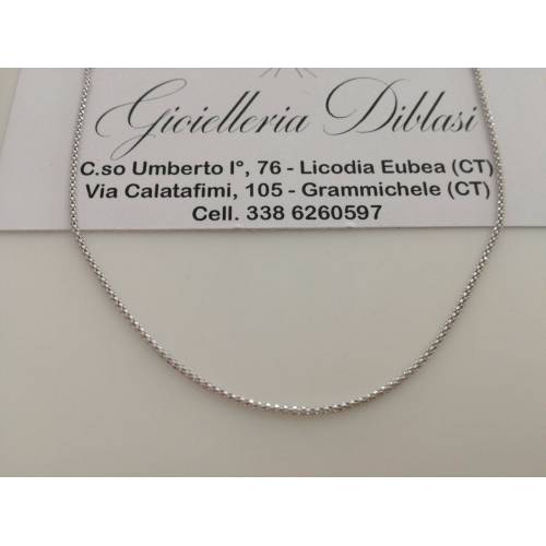 COLLANA IN ORO BIANCO MODELLO SIMILE FOPE DONNA (18KARATI 750%) MADE IN ITALY - 1