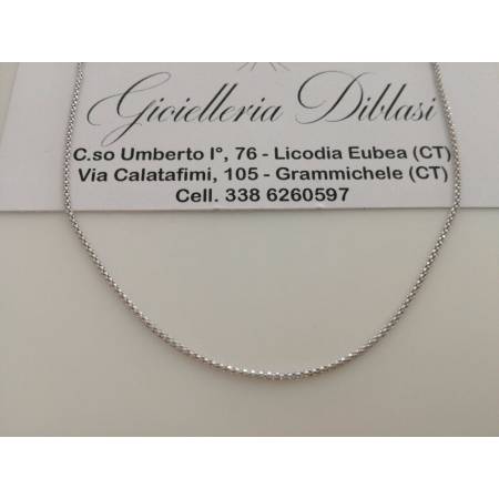 COLLANA IN ORO BIANCO MODELLO SIMILE FOPE DONNA (18KARATI 750%) MADE IN ITALY - 1