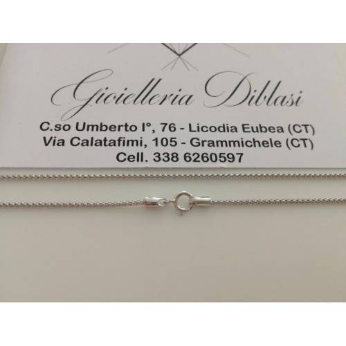 COLLANA IN ORO BIANCO MODELLO SIMILE FOPE DONNA (18KARATI 750%) MADE IN ITALY - 2