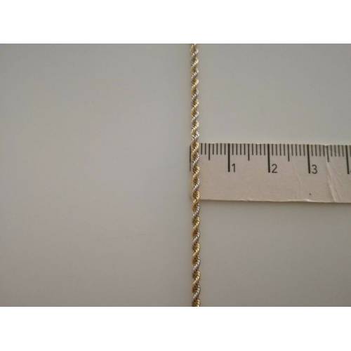 COLLANA ORO 18 KT 750% Donna Giallo Bianco CORDA Laser Girocollo COLLIER Catena - 3