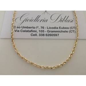 COLLANA In ORO GIALLO modello fune brillantinata Donna Oro 18 Karati 750% - 1