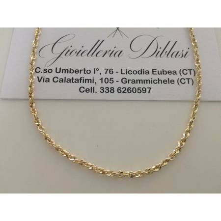 COLLANA In ORO GIALLO modello fune brillantinata Donna Oro 18 Karati 750% - 1