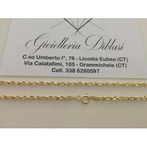 COLLANA In ORO GIALLO modello fune brillantinata Donna Oro 18 Karati 750% - 1 2