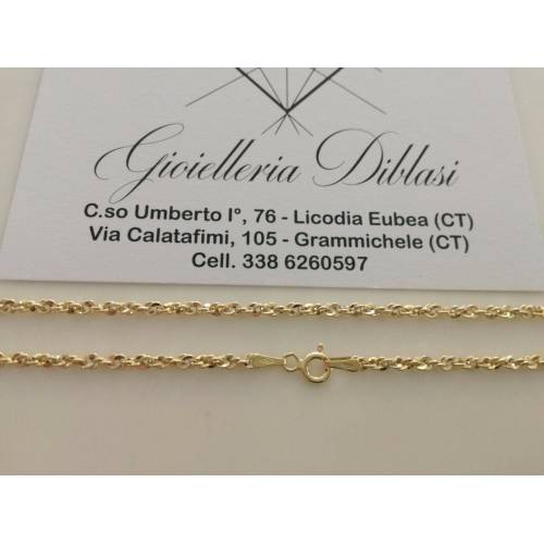 COLLANA In ORO GIALLO modello fune brillantinata Donna Oro 18 Karati 750% - 2