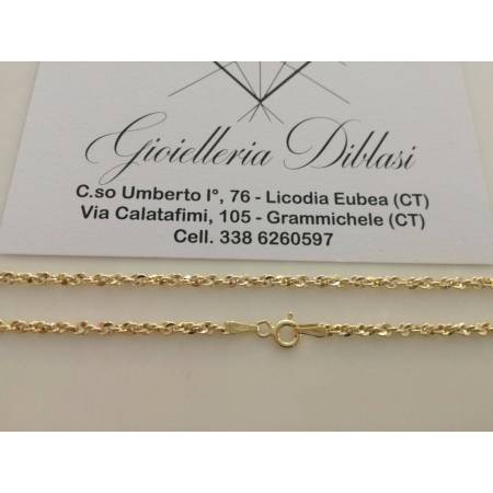 COLLANA In ORO GIALLO modello fune brillantinata Donna Oro 18 Karati 750% - 2