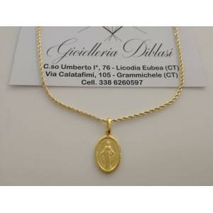 COLLANA E MEDAGLIA MADONNA Immacolata Miracolosa In ORO GIALLO 18 Karati 750% - 1