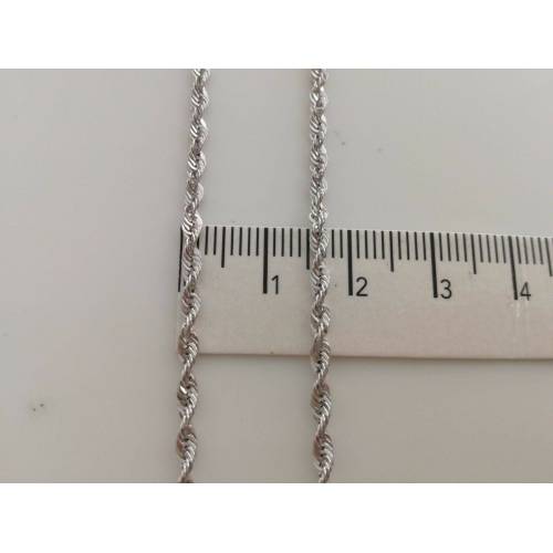 COLLANA IN ORO BIANCO MODELLO CORDA (FUNE) BRILLANTINATA (18KARATI - 750%) - 3