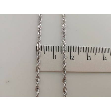 COLLANA IN ORO BIANCO MODELLO CORDA (FUNE) BRILLANTINATA (18KARATI - 750%) - 3