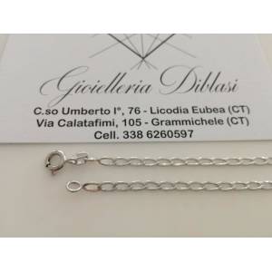 COLLANA In ORO BIANCO Unisex Oro 18 Karati 750% Catena Collier Made In Italy - 1 2