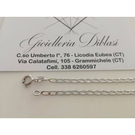 COLLANA In ORO BIANCO Unisex Oro 18 Karati 750% Catena Collier Made In Italy - 2