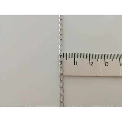 COLLANA In ORO BIANCO Unisex Oro 18 Karati 750% Catena Collier Made In Italy - 3