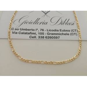 COLLANA ORO 18 KT 750% CATENA Uomo Donna Unisex Collier ORO Giallo Maglia 3+1 - 1